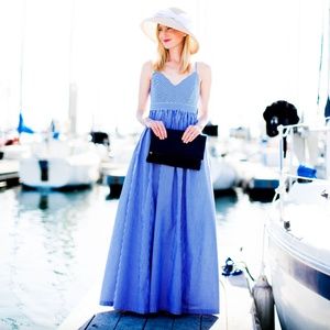 J Crew Gingham Maxi Dress